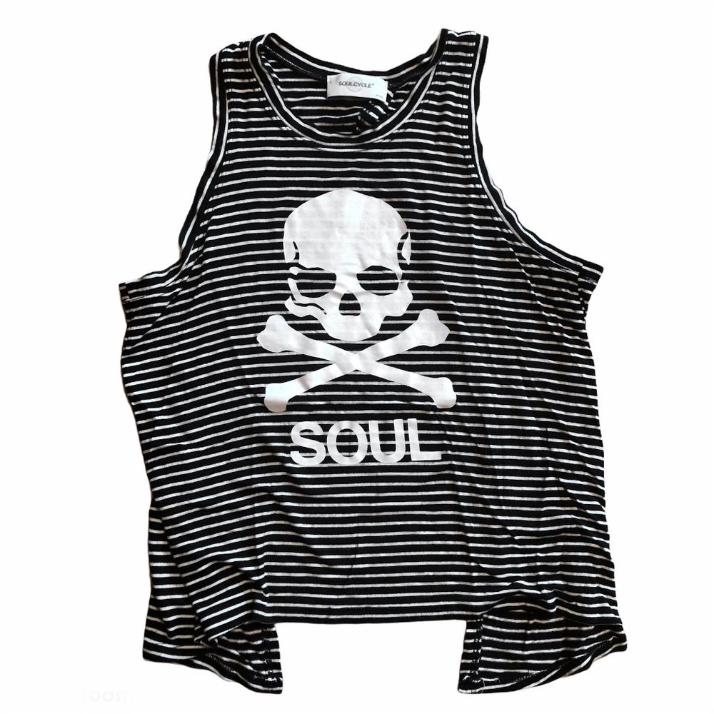 SoulCycle Striped Open Tie-Back Tank